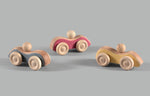 Small wooden cars for garage - set of three