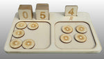 Montessori counting tray - concrete/abstract association