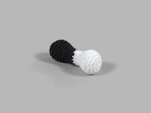 Crochet cotton rattle black and white