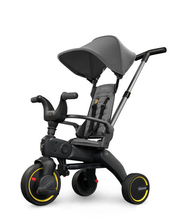 DOONA Liki Baby Trike S1 - Premium Foldable Toddler Tricycle with parent handle for ages 10 Months to 3 Years - Grey