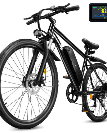 ZOONLAI Electric Bike for Adults with 500W Peak Brushless Motor 32Miles 25MPH Commuting Electric Mountain Bike with Removable Battery, 7-Speed, 27.5" Tires and Front Fork Suspension