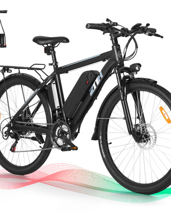 ZNH Electric Bike, Ebike 36V 10AH Removable Battery,20MPH 26 Electric Mountain Bike - Suspension Fork, LED Display - Experience The Thrill of Off-Road Riding (Black)