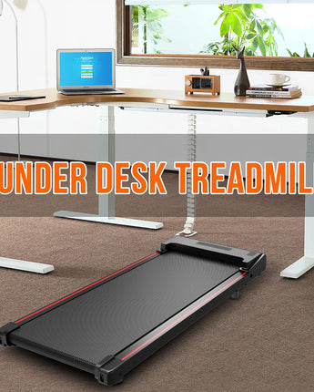 CITYSPORTS Treadmills,Walking Pad with Remote Control,Under Desk Treadmill for Home/Office Fitness Exercise,Portable Treadmill 1-6KM/H,Bluetooth Speaker,LCD Display,No Assembly (Black Red)