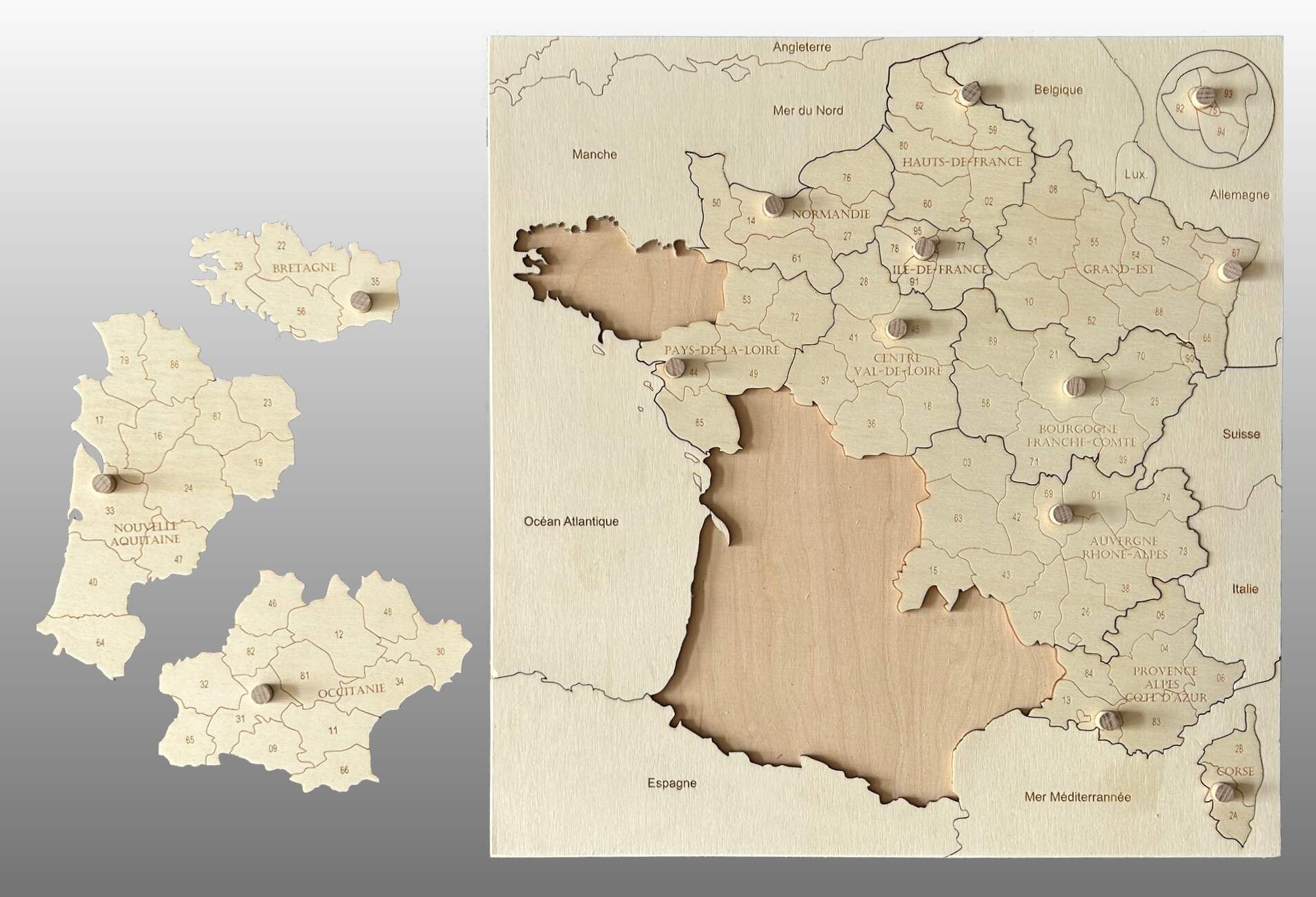 Carte puzzle des régions de France