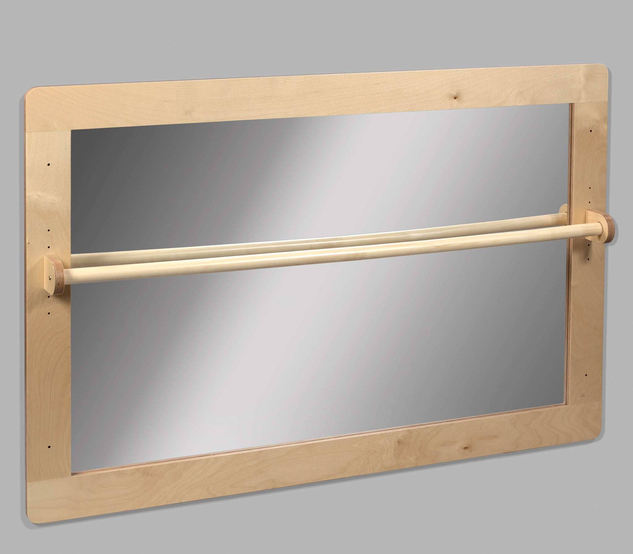 Miroir Montessori 65x65 cm, incassable, avec barre de préhension